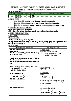 Giáo án Đại số 8 cả năm